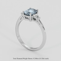 1.64 Ct. Greyish Blue Sapphire Ring, 18K White Gold 2