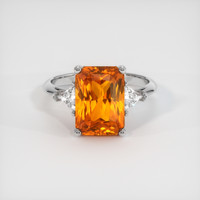 6.28 Ct. Sapphire Ring, 18K White Gold 1