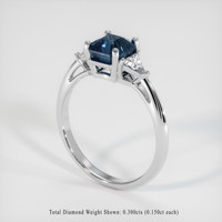 2.04 Ct. Sapphire Ring, 18K White Gold 2