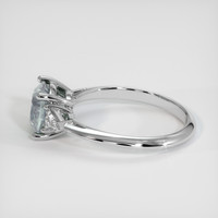 2.00 Ct. Greenish Blue Sapphire Ring, 18K White Gold 4