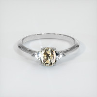 0.60 Ct. Peach Sapphire Ring, 18K White Gold 1