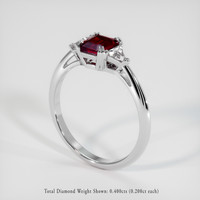 1.03 Ct. Ruby Ring, 18K White Gold 2