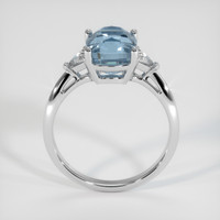 3.48 Ct. Greyish Blue Sapphire Ring, 18K White Gold 3