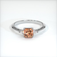 0.97 Ct. Orangish Brown Sapphire Ring, 18K White Gold 1