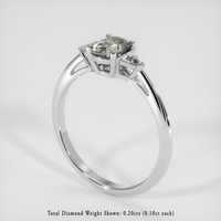 0.77 Ct. Grey Sapphire Ring, 18K White Gold 2