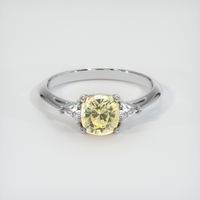 1.27 Ct. Yellow Sapphire Ring, 18K White Gold 1