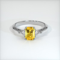 0.94 Ct. Yellow Sapphire Ring, 18K White Gold 1
