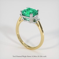 2.98 Ct. Emerald Ring, 18K White & Yellow 2