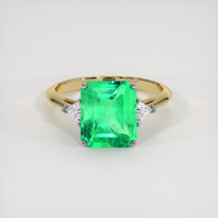 3.39 Ct. Emerald Ring, 18K White & Yellow 1