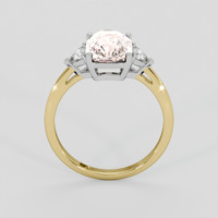 3.06 Ct. Peach Sapphire Ring, 18K White & Yellow 3