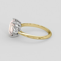 3.06 Ct. Peach Sapphire Ring, 18K White & Yellow 4