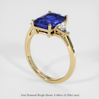 3.40 Ct. Blue Sapphire Ring, 14K Yellow Gold 2
