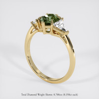 1.25 Ct. Yellowish Green Sapphire Ring, 14K Yellow Gold 2