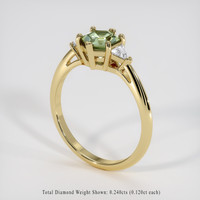 1.00 Ct. Green Sapphire Ring, 14K Yellow Gold 2