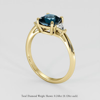 1.69 Ct. Greenish Blue Sapphire Ring, 14K Yellow Gold 2