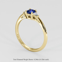 0.67 Ct. Blue Sapphire Ring, 14K Yellow Gold 2