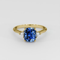 3.40 Ct. Blue Sapphire Ring, 14K Yellow Gold 1