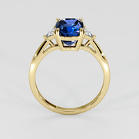 3.40 Ct. Blue Sapphire Ring, 14K Yellow Gold 3