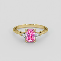 1.20 Ct. Pink Sapphire Ring, 14K Yellow Gold 1