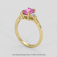 1.20 Ct. Pink Sapphire Ring, 14K Yellow Gold 2
