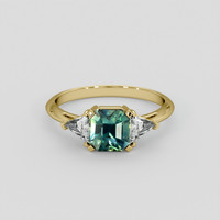 1.51 Ct. Bluish Green Sapphire Ring, 14K Yellow Gold 1