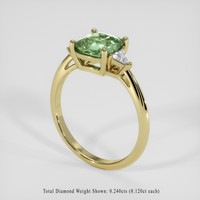2.00 Ct. Green Sapphire Ring, 14K Yellow Gold 2