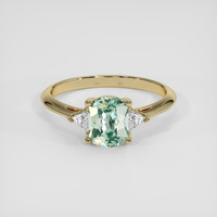 1.25 Ct. Bluish Green Sapphire Ring, 14K Yellow Gold 1