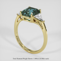 4.11 Ct. Greenish Blue Sapphire Ring, 14K Yellow Gold 2