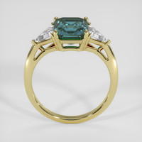 4.11 Ct. Greenish Blue Sapphire Ring, 14K Yellow Gold 3