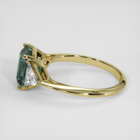 4.11 Ct. Greenish Blue Sapphire Ring, 14K Yellow Gold 4
