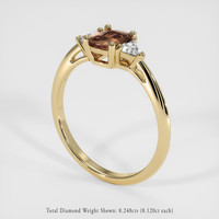 0.62 Ct. Orangish Brown Sapphire Ring, 14K Yellow Gold 2