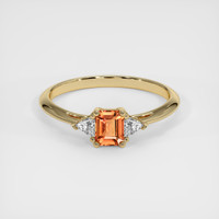 0.51 Ct. Orangish Brown Sapphire Ring, 14K Yellow Gold 1