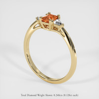 0.51 Ct. Orangish Brown Sapphire Ring, 14K Yellow Gold 2