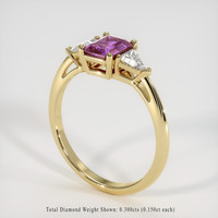 0.88 Ct. Purple Sapphire Ring, 14K Yellow Gold 2