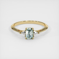 0.76 Ct. Bluish Green Sapphire Ring, 14K Yellow Gold 1