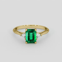 1.24 Ct. Emerald Ring, 18K Yellow Gold 1