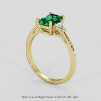 1.24 Ct. Emerald Ring, 18K Yellow Gold 2