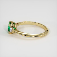0.64 Ct. Emerald Ring, 18K Yellow Gold 4