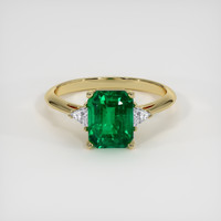 2.71 Ct. Emerald Ring, 18K Yellow Gold 1