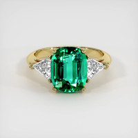 3.30 Ct. Emerald Ring, 18K Yellow Gold 1