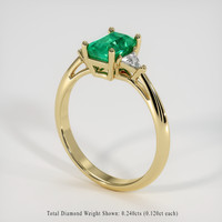 1.12 Ct. Emerald Ring, 18K Yellow Gold 2