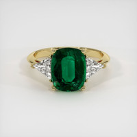 2.97 Ct. Emerald Ring, 18K Yellow Gold 1