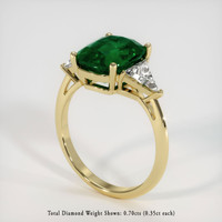 2.97 Ct. Emerald Ring, 18K Yellow Gold 2