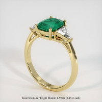 1.32 Ct. Emerald Ring, 18K Yellow Gold 2