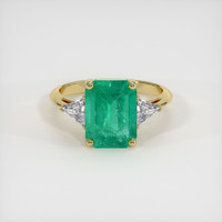 2.96 Ct. Emerald Ring, 18K Yellow Gold 1