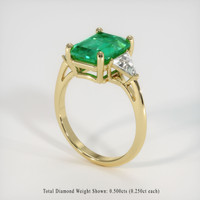 2.96 Ct. Emerald Ring, 18K Yellow Gold 2