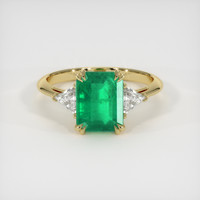 2.04 Ct. Emerald Ring, 18K Yellow Gold 1