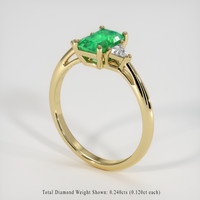 0.93 Ct. Emerald Ring, 18K Yellow Gold 2