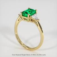 1.27 Ct. Emerald Ring, 18K Yellow Gold 2