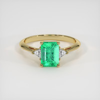 1.16 Ct. Emerald Ring, 18K Yellow Gold 1